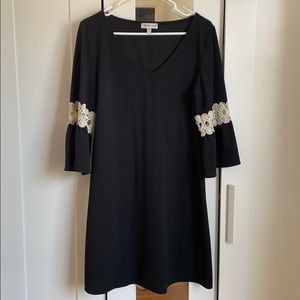 Neiman Marcus shift dress with lace bell sleeves